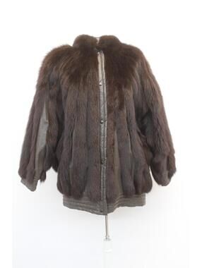 SHOWROOM NEW BROWN FOX FUR JACKET COAT WOMEN WOMAN SIZE 6-8 SMALL/MEDIUM